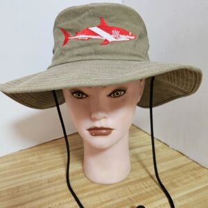 Trident Scuba Diving Floppy Hat Shark Dive Flag Safari Boonie Sun Cap Khaki Osfm
